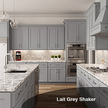 SHAKER COLLECTION :: Lait Grey Shaker (AB) - All Wood Cabinets 